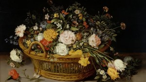 Spring Basket of Flowers Frame TV Art, Heritage Artwork