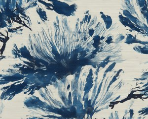 Vintage Botanical Indigo Blue Tapestry Pattern, Farmhouse Decor, Gallery Wall Decor