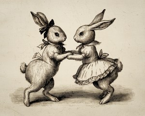Vintage Rabbit Wall Art, Farmhouse Decor, Nursery Decor