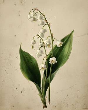 May Birth Flower: Lily of the Valley, Spring Decor, Nursery Botanical Art PRINTABLE