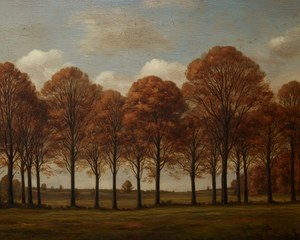 Vintage Autumn Landscape, Rustic Farmhouse Wall Art, Moody Print (Printable Digital Download)