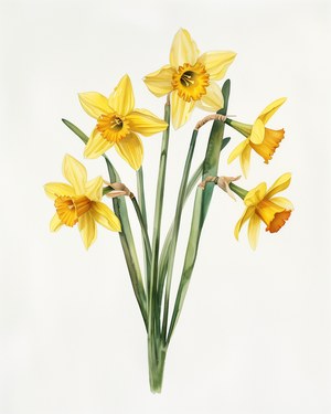 March Birth Flower: Daffodil, Vintage Botanical Painting (PRINTABLE Digital Download)