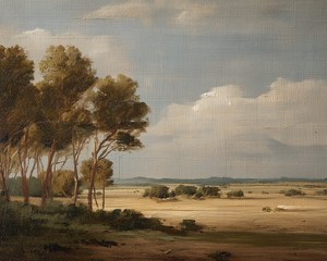 Farmhouse Landscape Earthy Country Vintage Wall Art, Gallery Wall Decor